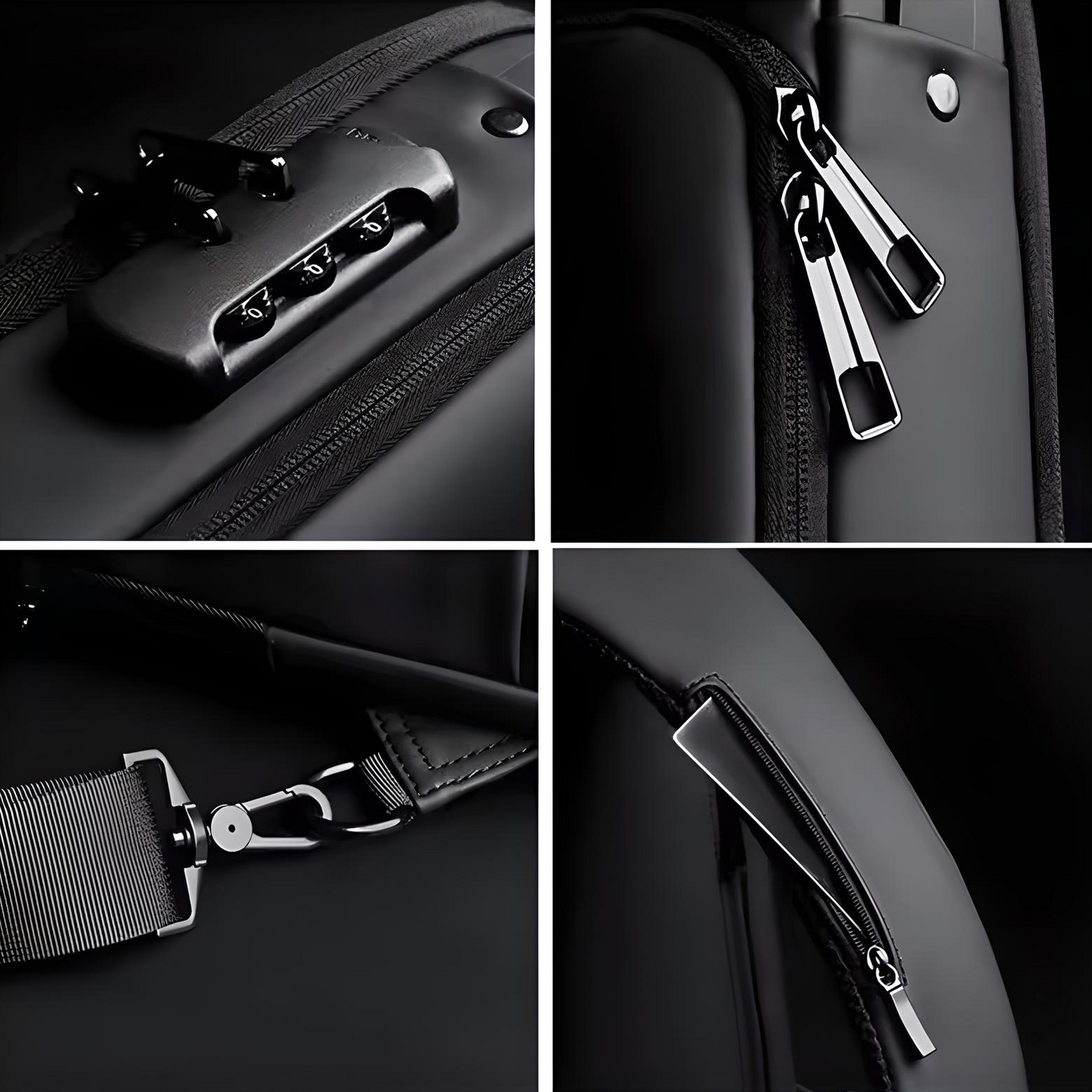 High quality lock, zippers, straps, and pockets