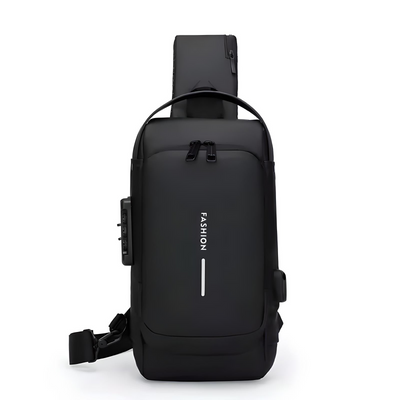 Anti theft crossbody bag with built in lock and usb port 